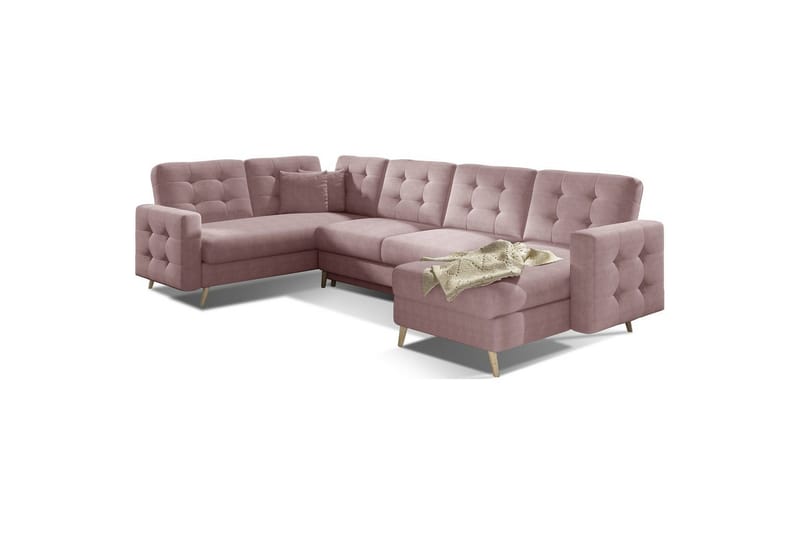 Sektionssoffa Eltap Asgard U 326x202x93 cm - Omega 91, Rosa - Möbler - Soffa - Bäddsoffa