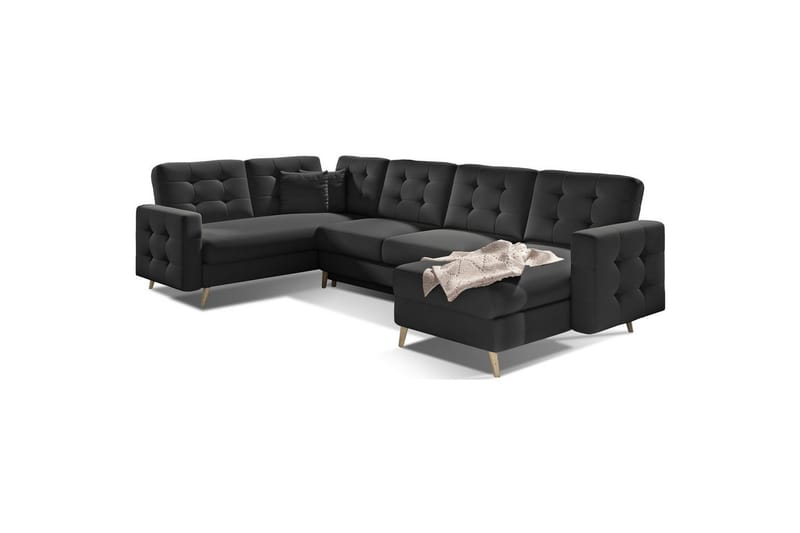Sektionssoffa Eltap Asgard U 326x202x93 cm - Soft 11, Svart - Möbler - Soffa - Bäddsoffa