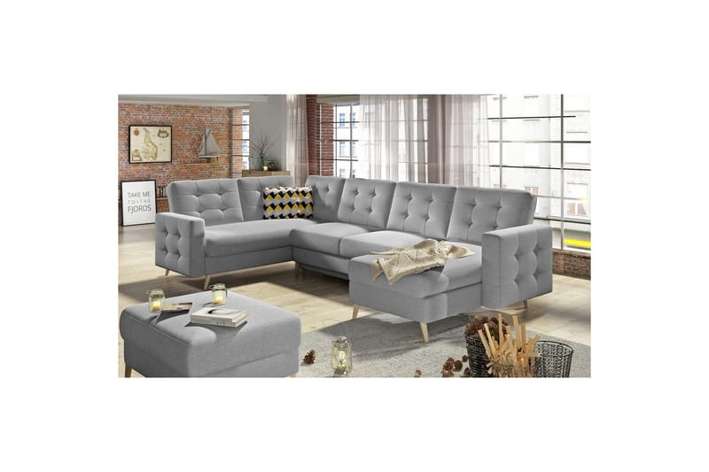 Sektionssoffa Eltap Asgard U 326x202x93 cm - Soft 29, Grå - Möbler - Soffa - Bäddsoffa