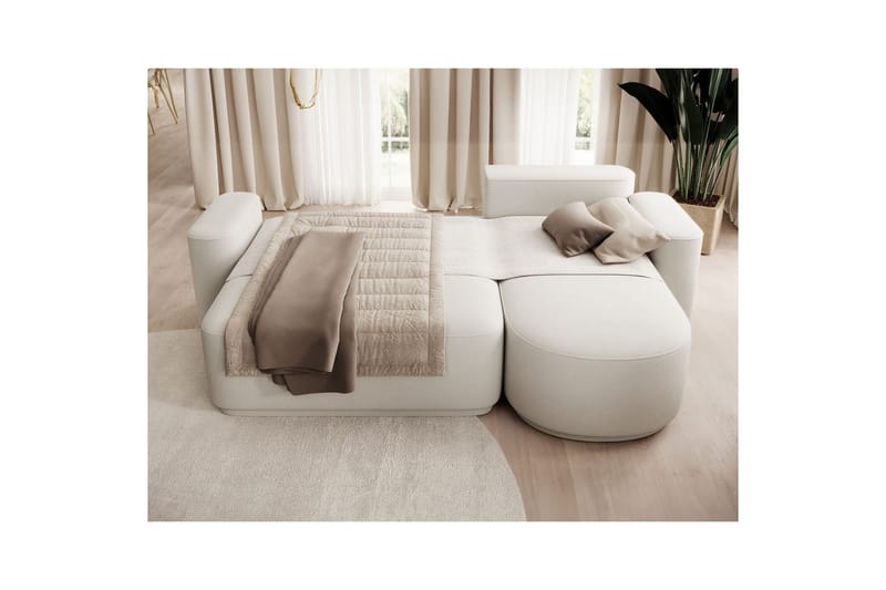 Sektionssoffa Eltap Aurumm 285x92x180 cm - Amore 01, Vit, Höger - Möbler - Soffa - Bäddsoffa