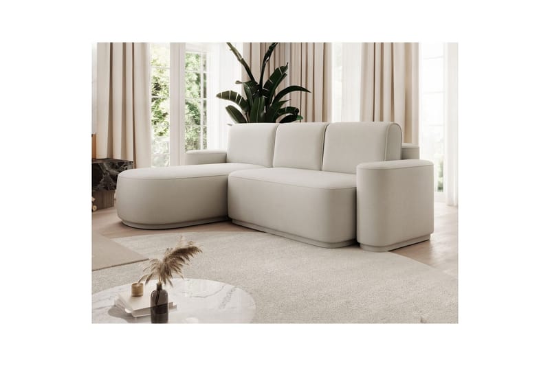 Sektionssoffa Eltap Aurumm 285x92x180 cm - Amore 01, Vit, Vänster - Möbler - Soffa - Bäddsoffa