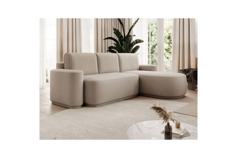 Sektionssoffa Eltap Aurumm 285x92x180 cm - Amore 18, Beige, Höger - Möbler - Soffa - Bäddsoffa