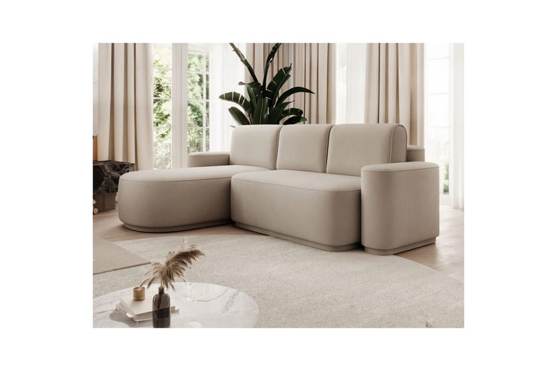 Sektionssoffa Eltap Aurumm 285x92x180 cm - Amore 18, Beige, Vänster - Möbler - Soffa - Bäddsoffa