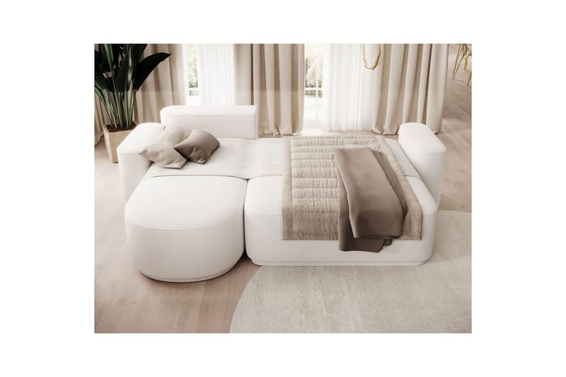 Sektionssoffa Eltap Aurumm 285x92x180 cm - Paolli 01 Vit, Vänster - Möbler - Soffa - Bäddsoffa