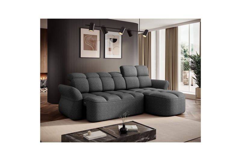 Sektionssoffa Eltap Beneth 301x115x185 cm - Breona 04, Grå, Höger - Möbler - Soffa - Bäddsoffa