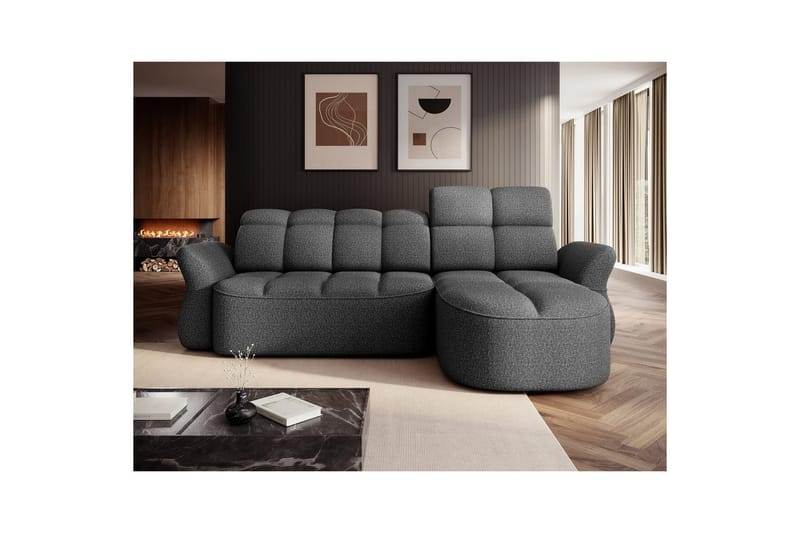 Sektionssoffa Eltap Beneth 301x115x185 cm - Breona 04, Grå, Höger - Möbler - Soffa - Bäddsoffa
