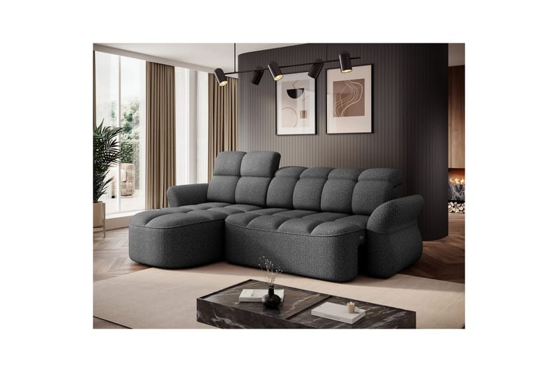 Sektionssoffa Eltap Beneth 301x115x185 cm - Breona 04, Grå, Vänster - Möbler - Soffa - Bäddsoffa