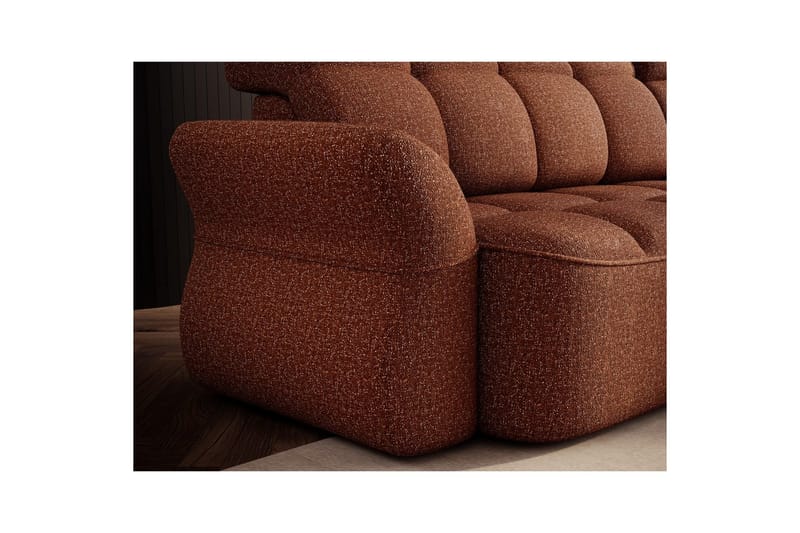 Sektionssoffa Eltap Beneth 301x115x185 cm - Breona 30, Orange, Höger - Möbler - Soffa - Bäddsoffa
