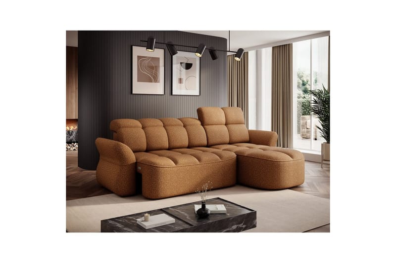 Sektionssoffa Eltap Beneth 301x115x185 cm - Breona 45, Gul, Höger - Möbler - Soffa - Bäddsoffa