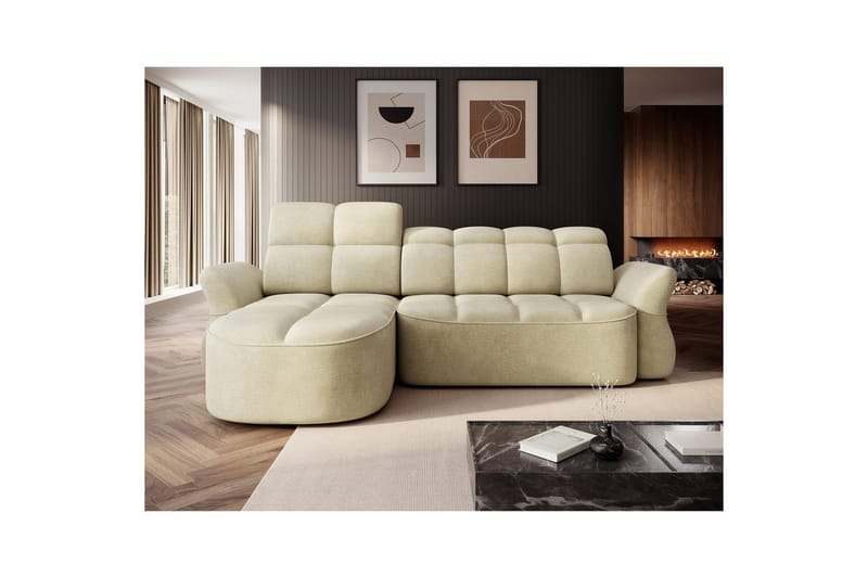 Sektionssoffa Eltap Beneth 301x115x185 cm - Monolith 04, Beige, Vänster - Möbler - Soffa - Bäddsoffa