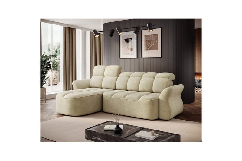 Sektionssoffa Eltap Beneth 301x115x185 cm - Monolith 04, Beige, Vänster - Möbler - Soffa - Bäddsoffa