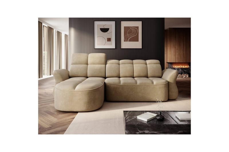 Sektionssoffa Eltap Beneth 301x115x185 cm - Nube 20, Beige, Vänster - Möbler - Soffa - Bäddsoffa