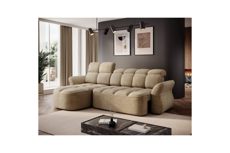 Sektionssoffa Eltap Beneth 301x115x185 cm - Nube 20, Beige, Vänster - Möbler - Soffa - Bäddsoffa