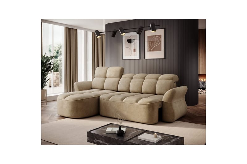 Sektionssoffa Eltap Beneth 301x115x185 cm - Nube 20, Beige, Vänster - Möbler - Soffa - Bäddsoffa
