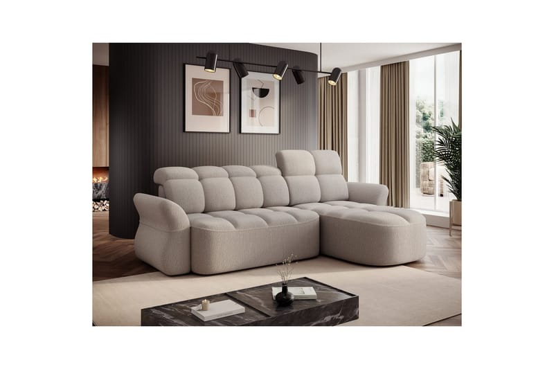 Sektionssoffa Eltap Beneth 301x115x185 cm - Royal 18, Beige, Höger - Möbler - Soffa - Bäddsoffa