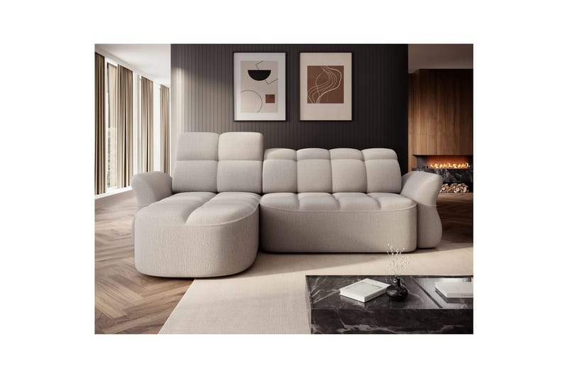 Sektionssoffa Eltap Beneth 301x115x185 cm - Royal 18, Beige, Vänster - Möbler - Soffa - Bäddsoffa