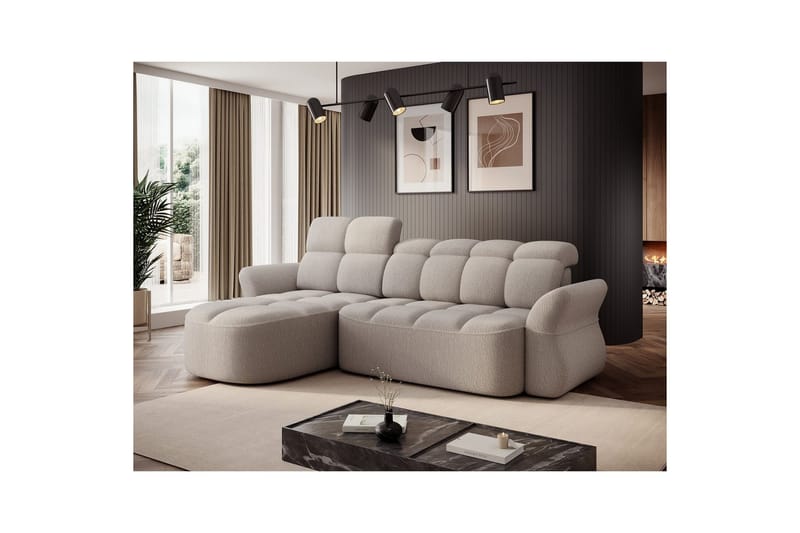 Sektionssoffa Eltap Beneth 301x115x185 cm - Royal 18, Beige, Vänster - Möbler - Soffa - Bäddsoffa