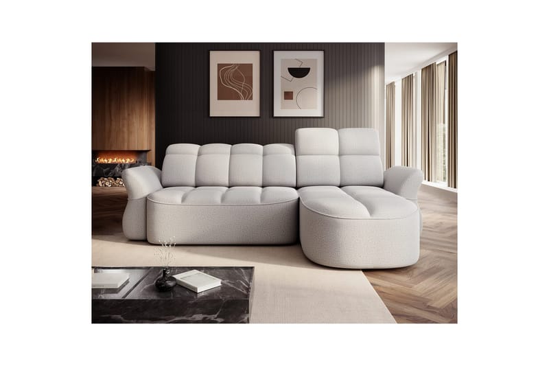 Sektionssoffa Eltap Beneth 301x115x185 cm - Space 03, Ljusgrå, Höger - Möbler - Soffa - Bäddsoffa