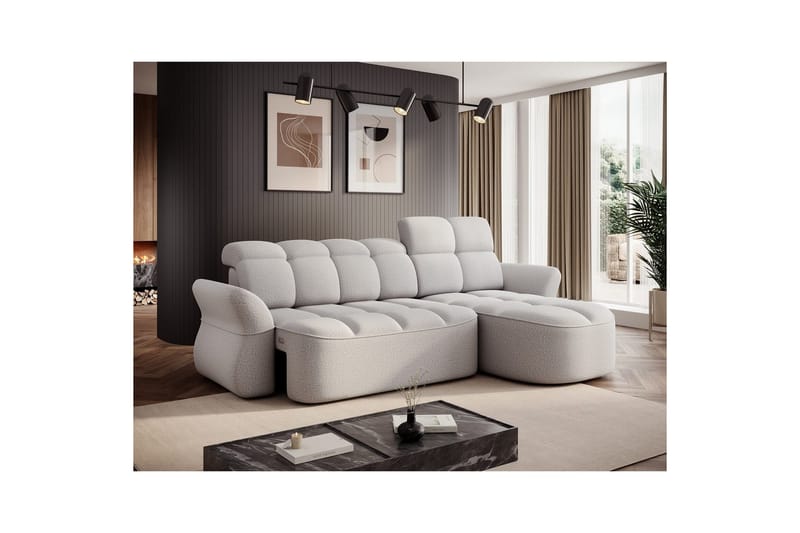 Sektionssoffa Eltap Beneth 301x115x185 cm - Space 03, Ljusgrå, Höger - Möbler - Soffa - Bäddsoffa