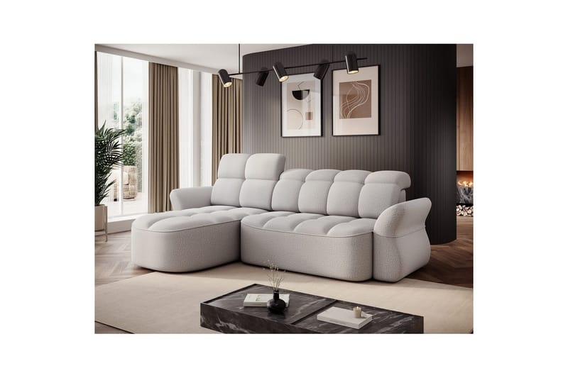 Sektionssoffa Eltap Beneth 301x115x185 cm - Space 03, Ljusgrå, Vänster - Möbler - Soffa - Bäddsoffa