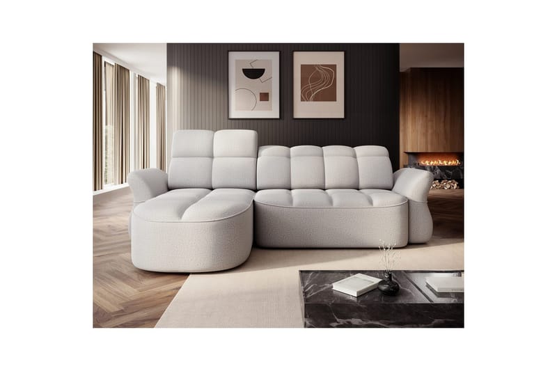Sektionssoffa Eltap Beneth 301x115x185 cm - Space 03, Ljusgrå, Vänster - Möbler - Soffa - Bäddsoffa