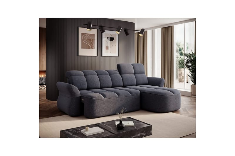 Sektionssoffa Eltap Beneth 301x115x185 cm - Space 40, Blå, Höger - Möbler - Soffa - Bäddsoffa