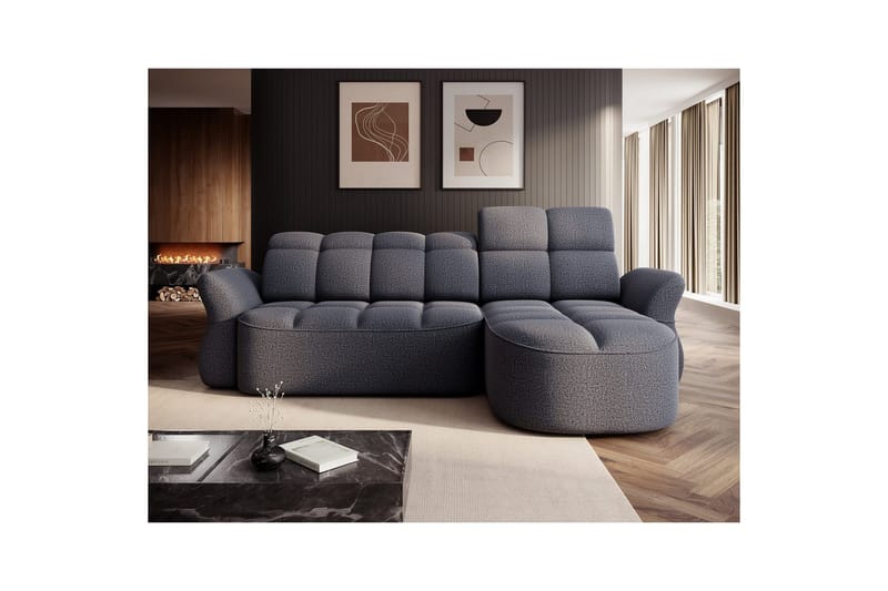 Sektionssoffa Eltap Beneth 301x115x185 cm - Space 40, Blå, Höger - Möbler - Soffa - Bäddsoffa