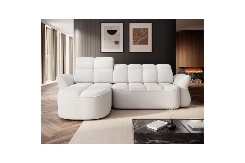 Sektionssoffa Eltap Beneth 301x115x185 cm - Paolli 01 Vit, Vänster - Möbler - Soffa - Bäddsoffa