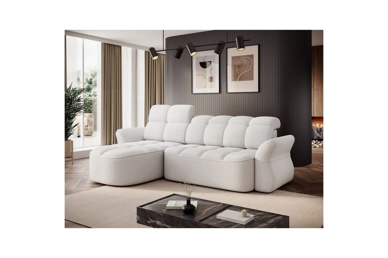 Sektionssoffa Eltap Beneth 301x115x185 cm - Paolli 01 Vit, Vänster - Möbler - Soffa - Bäddsoffa