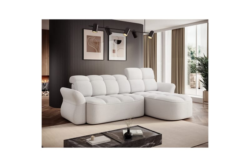 Sektionssoffa Eltap Beneth 301x115x185 cm - Paolli 01 Vit, Höger - Möbler - Soffa - Bäddsoffa