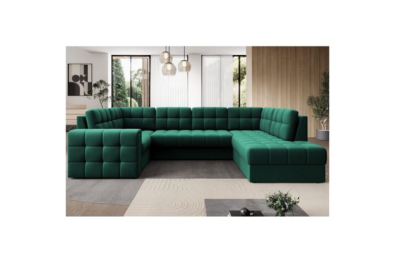 Sektionssoffa Eltap Blewett 299x198x82 cm - Lukso 35, Grön, Höger - Möbler - Soffa - Bäddsoffa