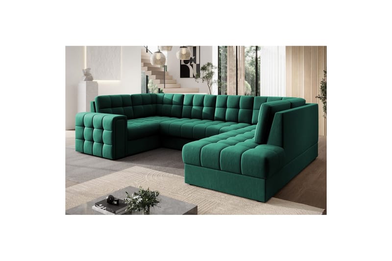 Sektionssoffa Eltap Blewett 299x198x82 cm - Lukso 35, Grön, Höger - Möbler - Soffa - Bäddsoffa