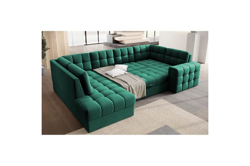 Sektionssoffa Eltap Blewett 299x198x82 cm - Lukso 35, Grön, Vänster - Möbler - Soffa - Bäddsoffa