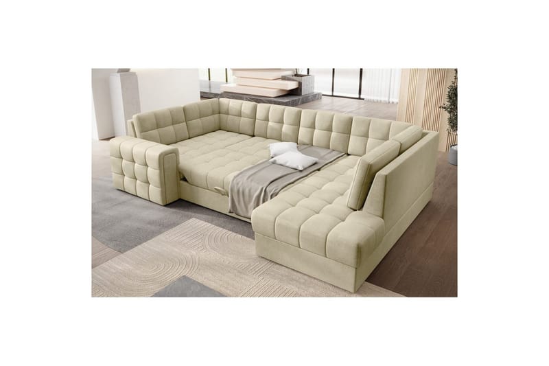 Sektionssoffa Eltap Blewett 299x198x82 cm - Monolith 04, Beige, Höger - Möbler - Soffa - Bäddsoffa