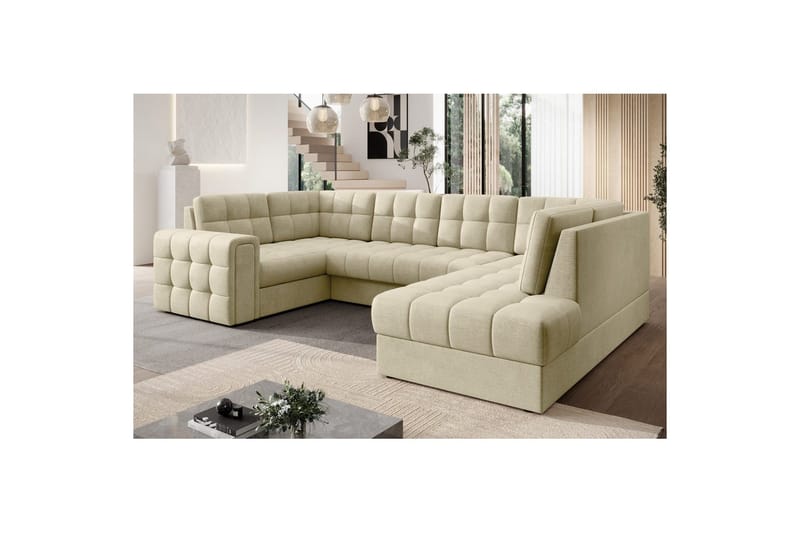 Sektionssoffa Eltap Blewett 299x198x82 cm - Monolith 04, Beige, Höger - Möbler - Soffa - Bäddsoffa