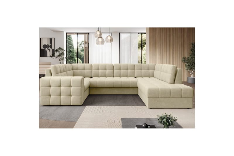 Sektionssoffa Eltap Blewett 299x198x82 cm - Monolith 04, Beige, Höger - Möbler - Soffa - Bäddsoffa