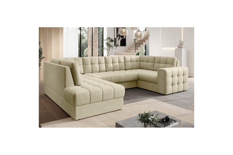 Sektionssoffa Eltap Blewett 299x198x82 cm - Monolith 04, Beige, Vänster - Möbler - Soffa - Bäddsoffa