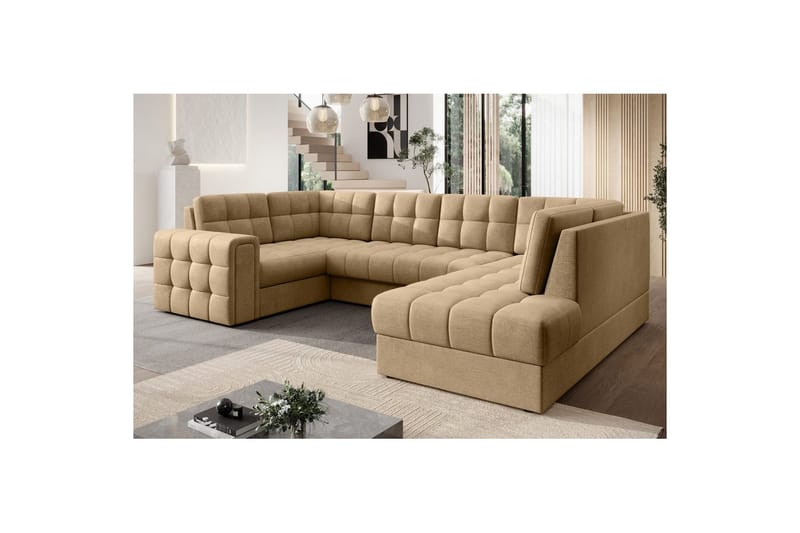 Sektionssoffa Eltap Blewett 299x198x82 cm - Monolith 09, Mörkbeige, Höger - Möbler - Soffa - Bäddsoffa