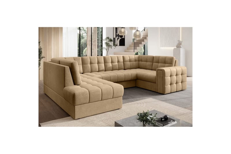 Sektionssoffa Eltap Blewett 299x198x82 cm - Monolith 09, Mörkbeige, Vänster - Möbler - Soffa - Bäddsoffa