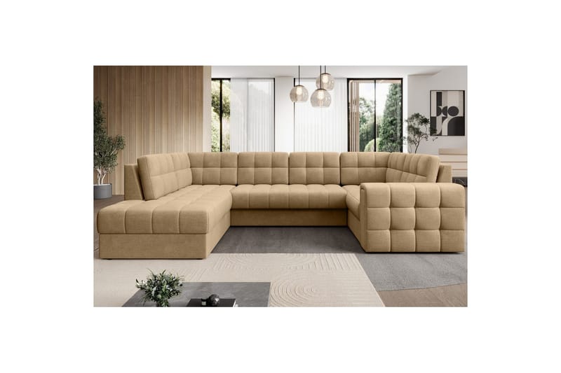 Sektionssoffa Eltap Blewett 299x198x82 cm - Monolith 09, Mörkbeige, Vänster - Möbler - Soffa - Bäddsoffa