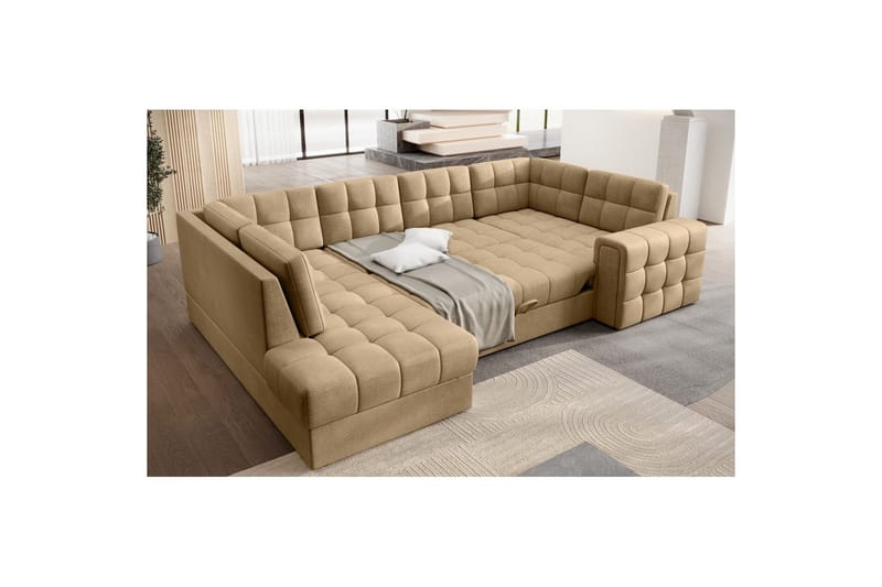 Sektionssoffa Eltap Blewett 299x198x82 cm - Monolith 09, Mörkbeige, Vänster - Möbler - Soffa - Bäddsoffa
