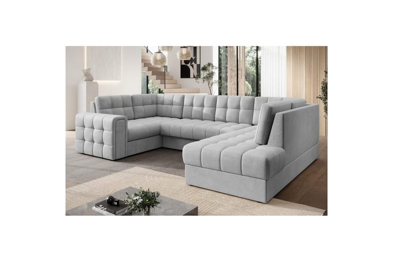 Sektionssoffa Eltap Blewett 299x198x82 cm - Monolith 84, Ljusgrå, Höger - Möbler - Soffa - Bäddsoffa