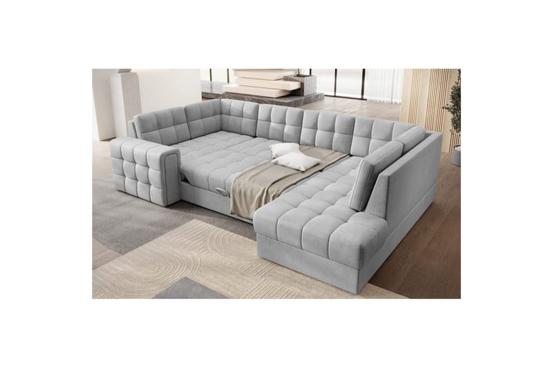 Sektionssoffa Eltap Blewett 299x198x82 cm - Monolith 84, Ljusgrå, Höger - Möbler - Soffa - Bäddsoffa