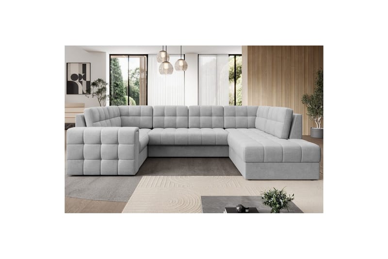 Sektionssoffa Eltap Blewett 299x198x82 cm - Monolith 84, Ljusgrå, Höger - Möbler - Soffa - Bäddsoffa