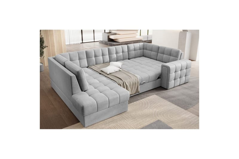 Sektionssoffa Eltap Blewett 299x198x82 cm - Monolith 84, Ljusgrå, Vänster - Möbler - Soffa - Bäddsoffa