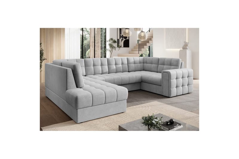Sektionssoffa Eltap Blewett 299x198x82 cm - Monolith 84, Ljusgrå, Vänster - Möbler - Soffa - Bäddsoffa