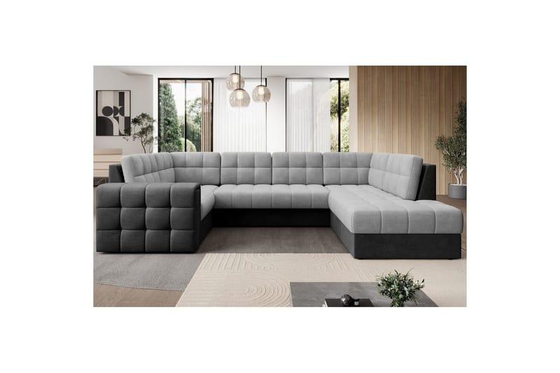 Sektionssoffa Eltap Blewett 299x198x82 cm - Monolith 84, Monolith 97, Ljusgrå, Mörkgrå, Höger - Möbler - Soffa - Bäddsoffa