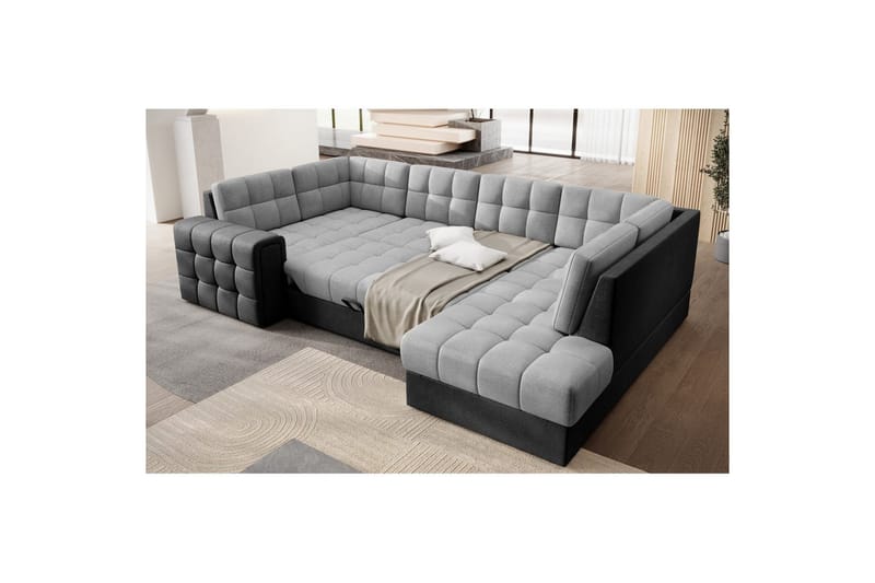 Sektionssoffa Eltap Blewett 299x198x82 cm - Monolith 84, Monolith 97, Ljusgrå, Mörkgrå, Höger - Möbler - Soffa - Bäddsoffa