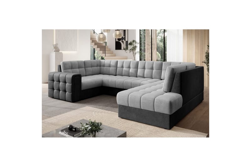 Sektionssoffa Eltap Blewett 299x198x82 cm - Monolith 84, Monolith 97, Ljusgrå, Mörkgrå, Höger - Möbler - Soffa - Bäddsoffa