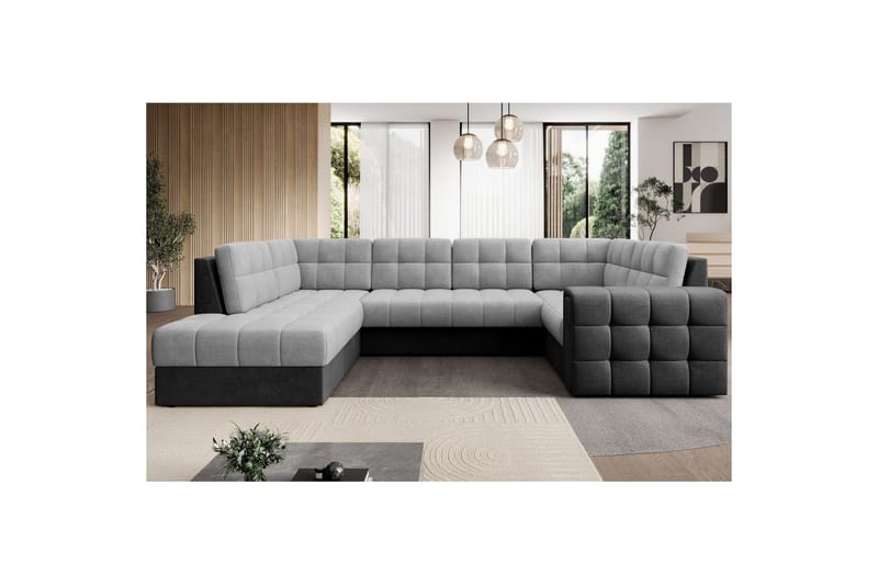 Sektionssoffa Eltap Blewett 299x198x82 cm - Monolith 84, Monolith 97, Ljusgrå, Mörkgrå, Vänster - Möbler - Soffa - Bäddsoffa
